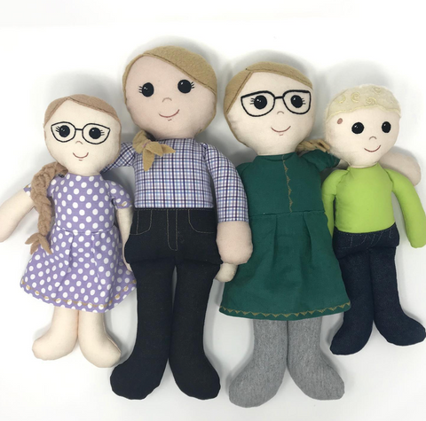 famille de poupées personnalisées - deux mamans deux enfants