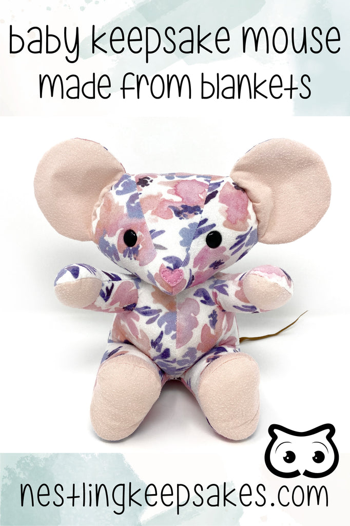 baby memory mouse made from swaddle blankets