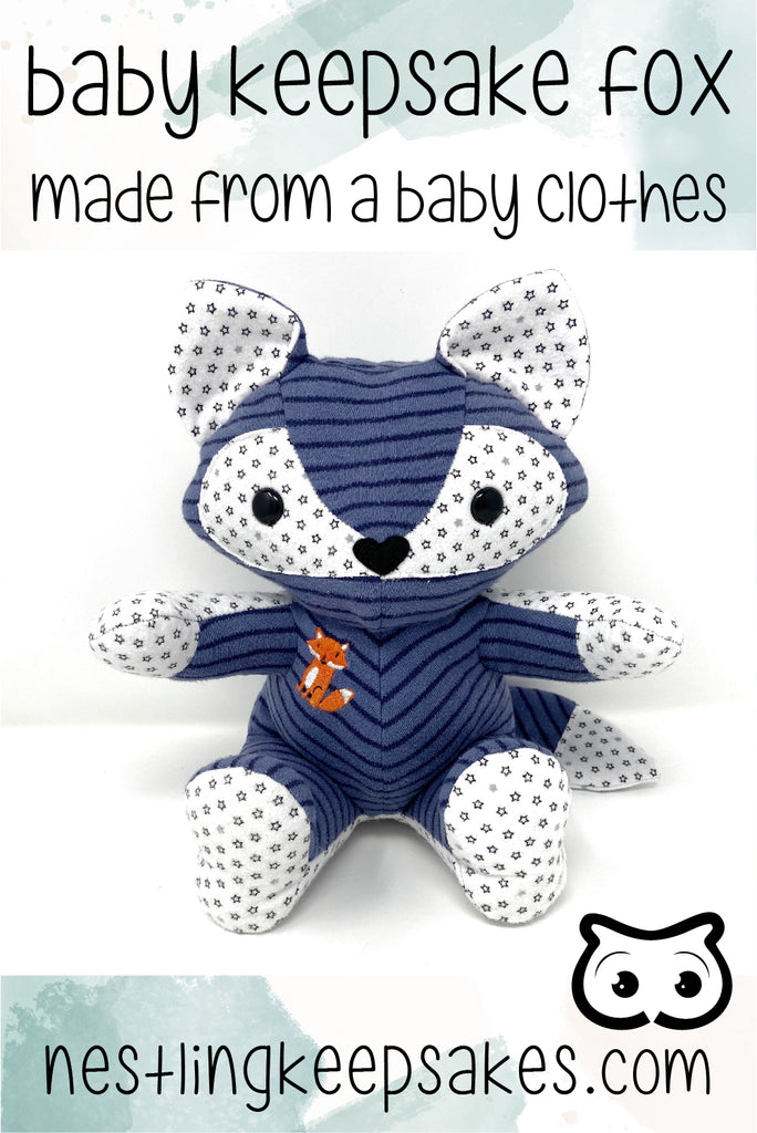 striped baby keepsake fox stuffed animal