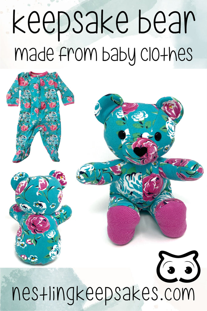 floral baby keepsake memory bear