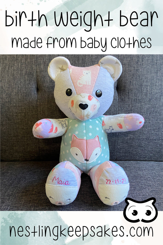 baby clothes weighted memory bear