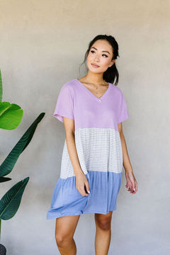 Mix It Up Tiered Colorblock Dress