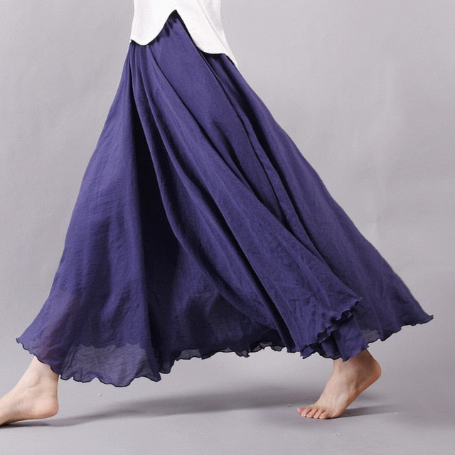 cotton linen skirt