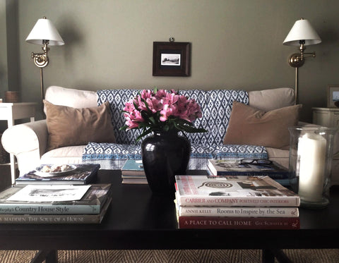 Hand block printed indigo blue white kantha quilt throw living room accessories