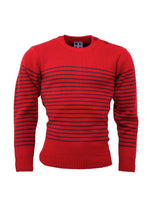 Stripe jumper with anchor shoulder buttons Red