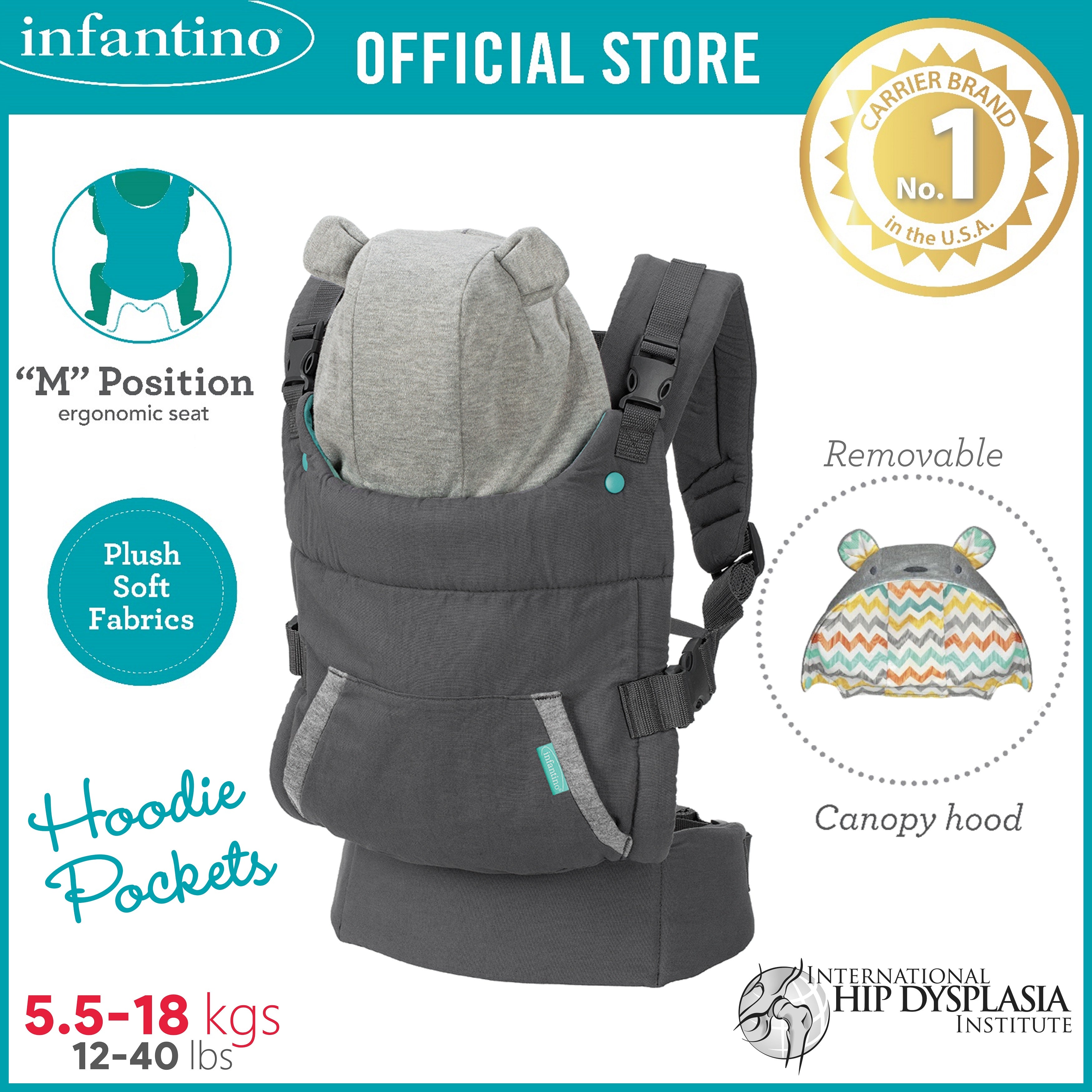infantino cuddle up ergonomic hoodie baby carrier
