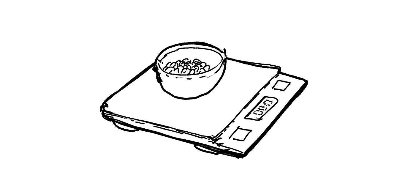 Illustration d'une balance à café.