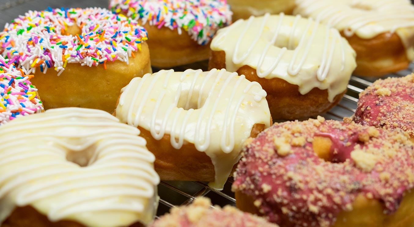 Trois saveurs de beignets de Total Donut Solutions. Crédit photo : Christina Arsenault
