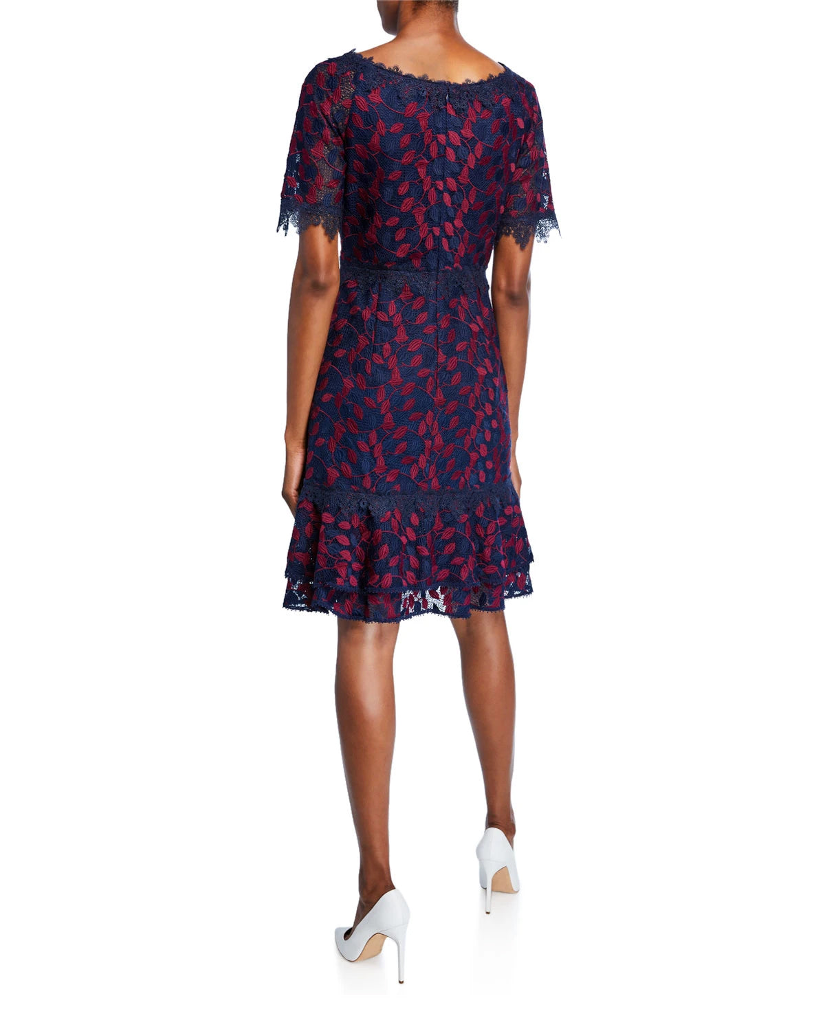 Buy Online Shani Two Tone Lace Dress in Navy/Purple for Women | Shani ...