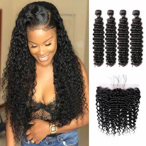 lace frontal deep wave with bundles