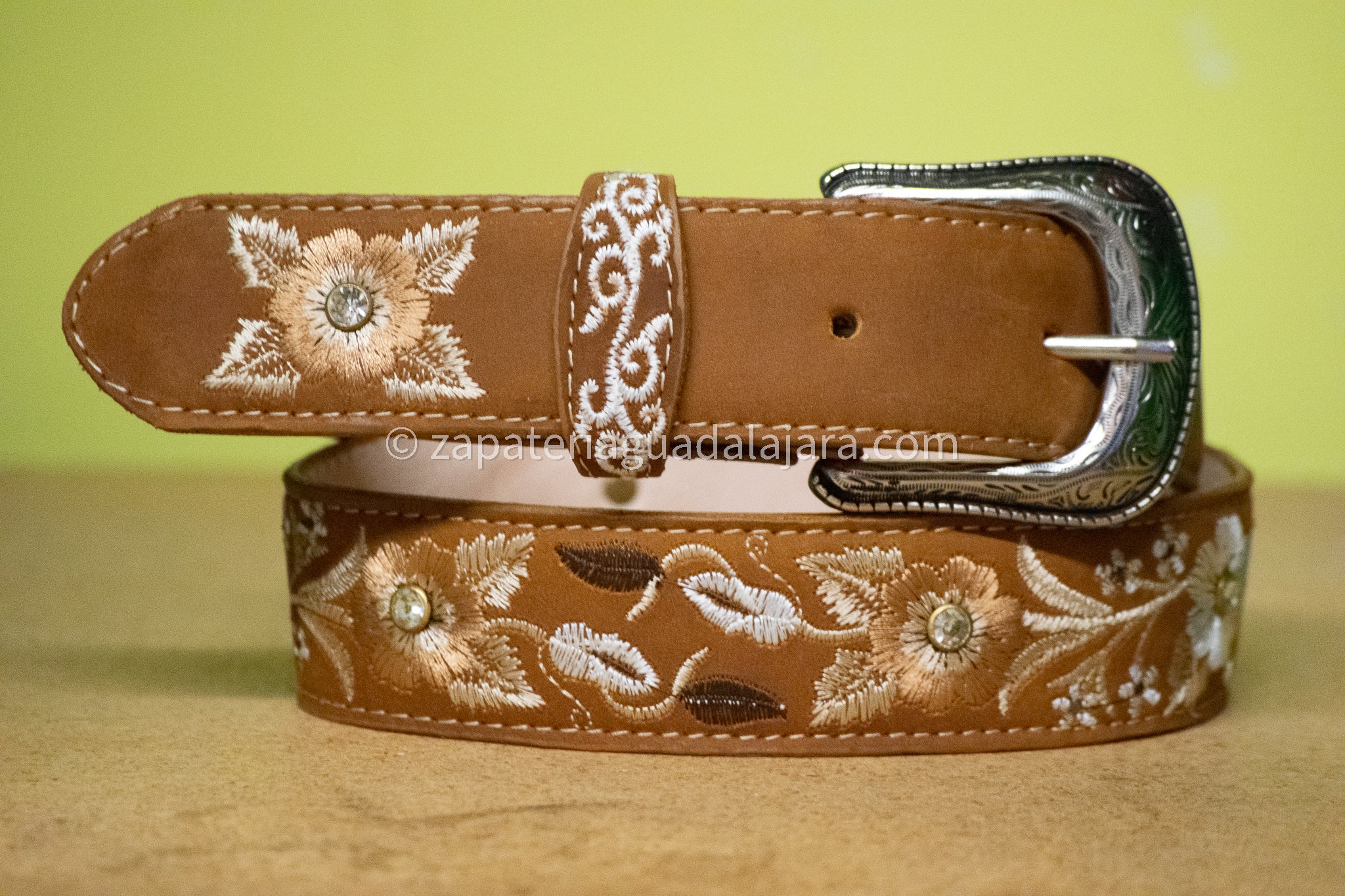 BL-1004 WOMEN BELT EMBROIDERED CRAZY TAN | Genuine Leather Cowboy Boots and  Hats — Zapateria Guadalajara