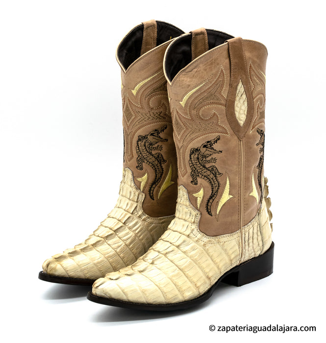 JB-906 J-TOE CAIMAN TAIL BONE | Genuine Leather Cowboy and Hats Zapateria Guadalajara