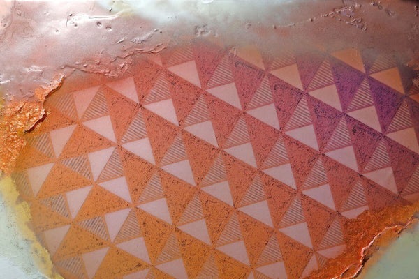 Detail des Resin-Mixed-Media Bildes Dawn (Sunrise)