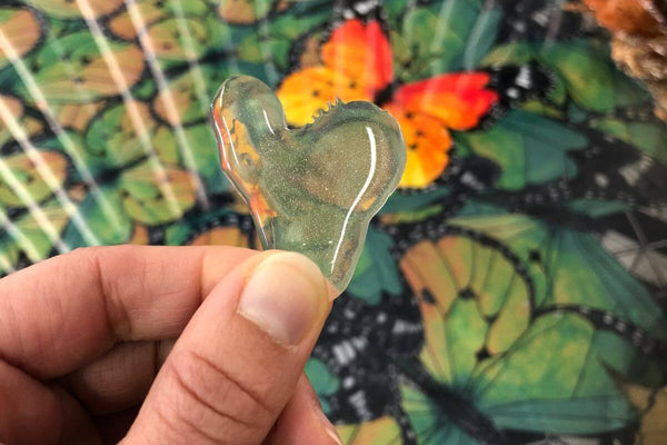 Heart shaped resin residue - love is the answer