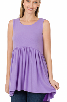 Zenana Babydoll Tank - Lavender