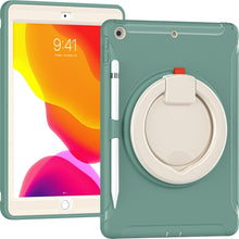 Shockproof TPU + PC Protective Case with 360 Degree Rotation Foldable Handle Grip Holder & Pen Slot For iPad 10.2 2021 / 2020 / 2019(Emmerald Green)