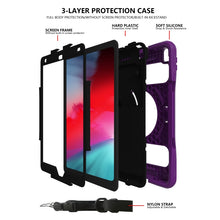 Silicone + PC Tablet Case with Lanyard & Pen slot & Holder For iPad 10.2 2021 / 2020 / 2019 & Air 3 / iPad Pro 10.5(Purple)-renca