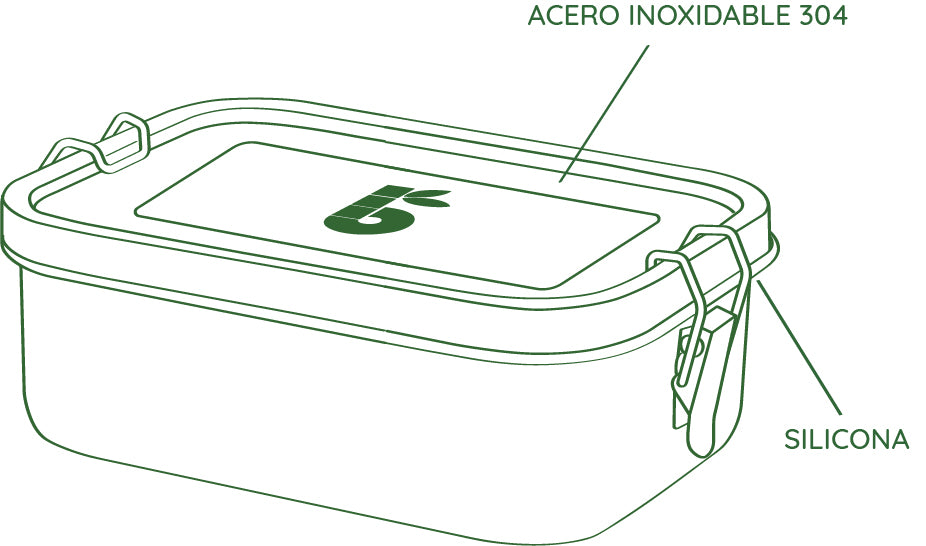 Fiambrera de acero inoxidable zero waste PANDOO