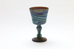 hebron glass swirl goblet