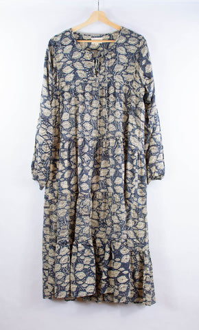 Willow-Dress_tiered_ruffled_loose-fitting_v-neck_maxi_floral_kaftan_block-printed_handmade