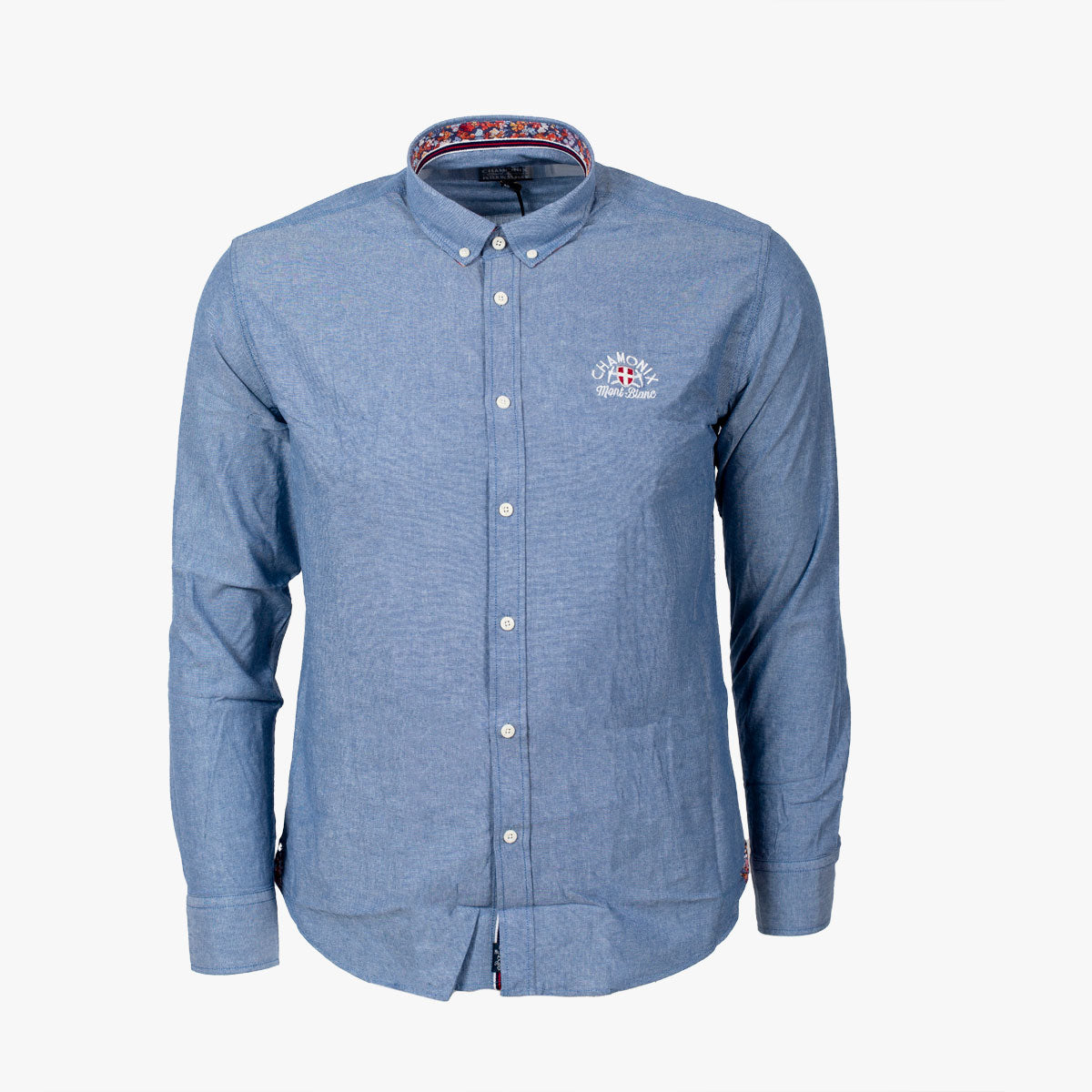 Chemise en Coton Chambray - Borderies - Bleu Marine