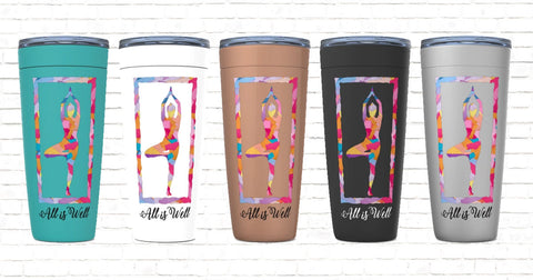 All is Well "Tree Pose" Viking Tumblers