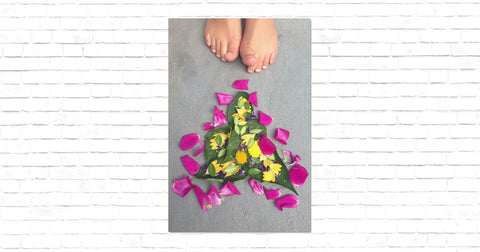 Flower Art with Toes Canvas Mini