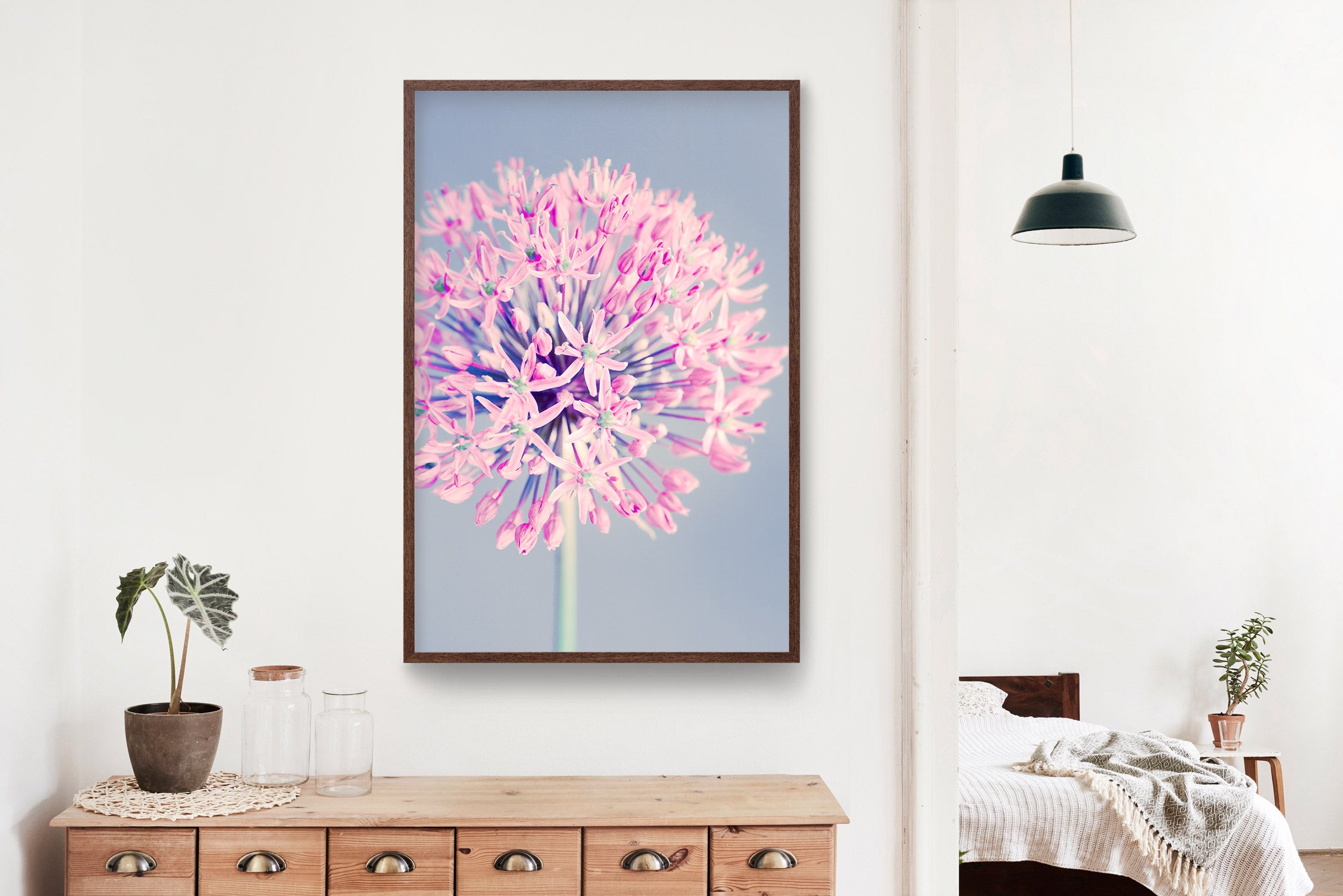 framed paper flower wall art