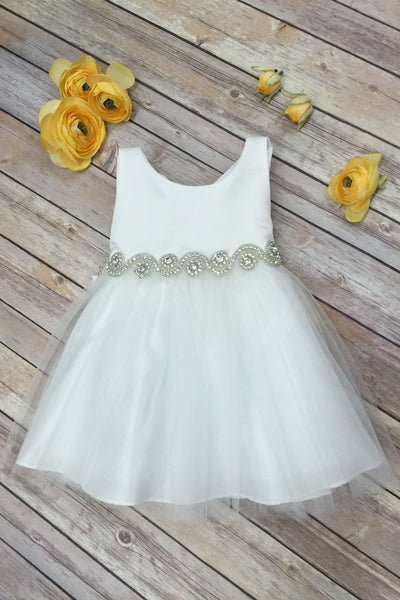 Satin top with Tulle Skirt Baby dress – Sparkly Gowns