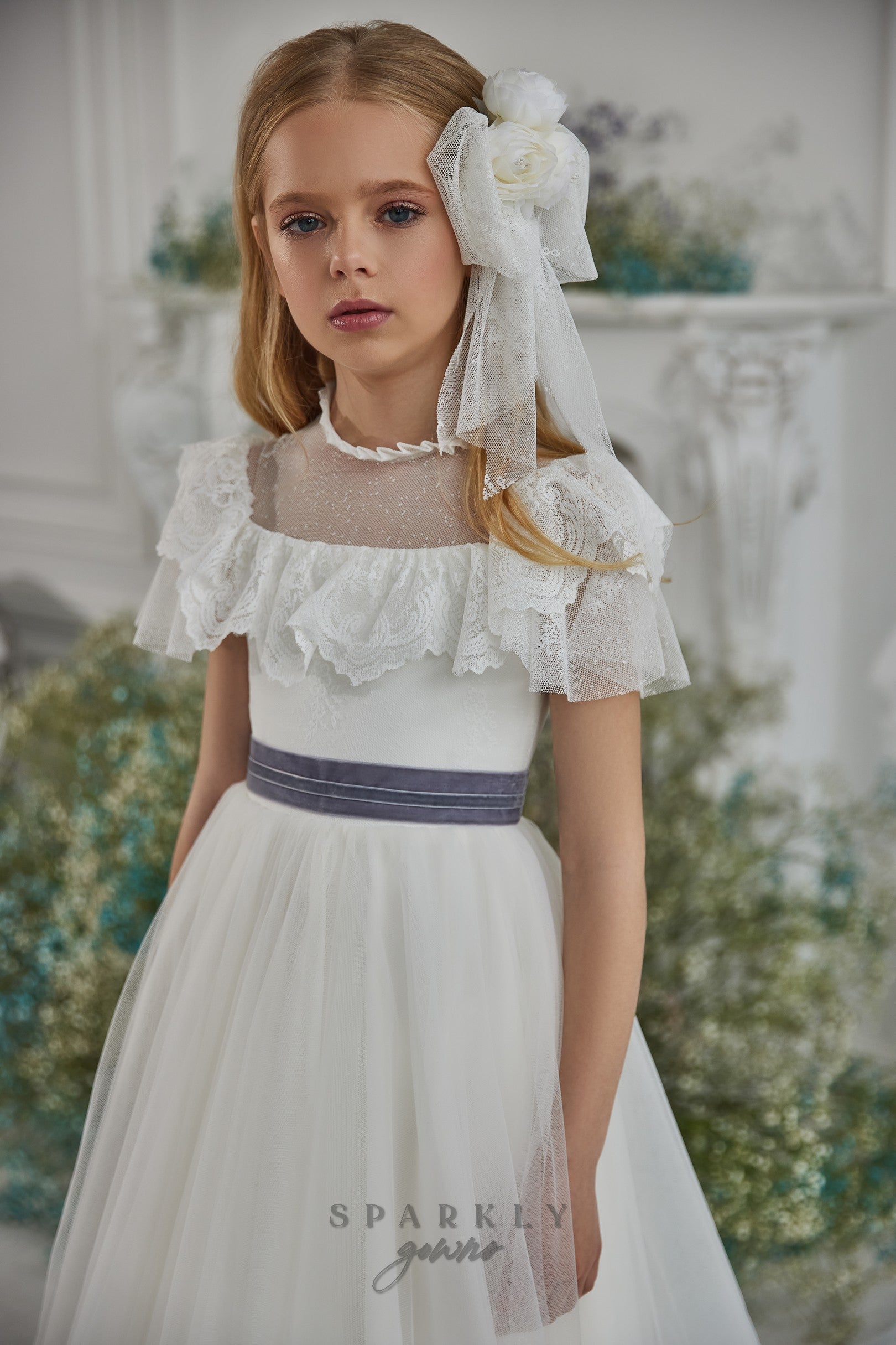 Romantic Tulle Vintage Tulle First Communion Dress Celestial 3308 ...