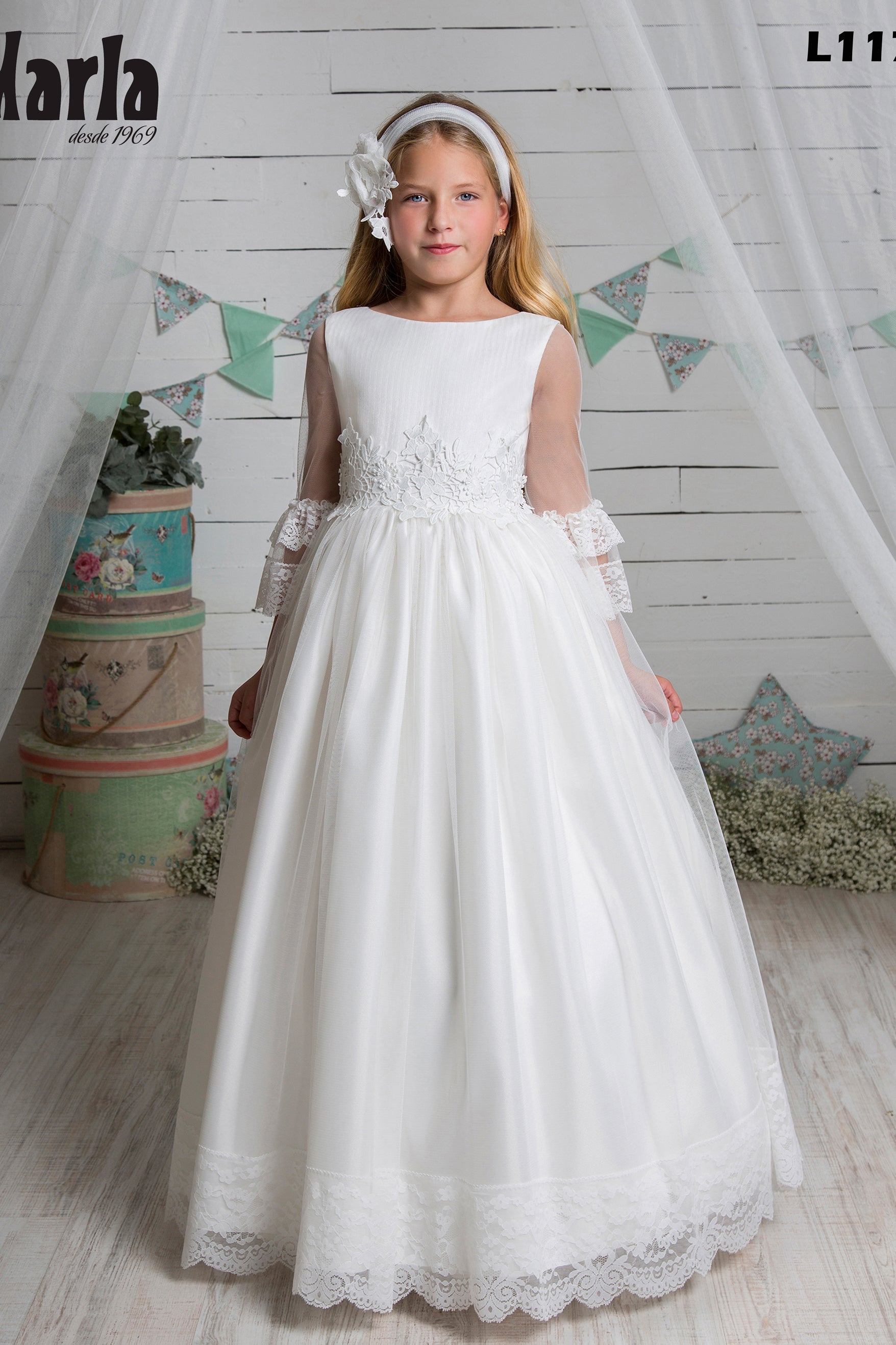 Tulle and Lace Classic Skirt Marla L117 Spanish Communion Gown ...