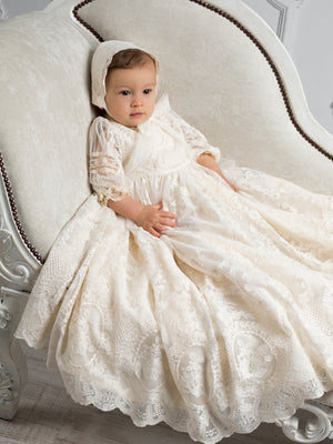 long sleeve baby christening dress