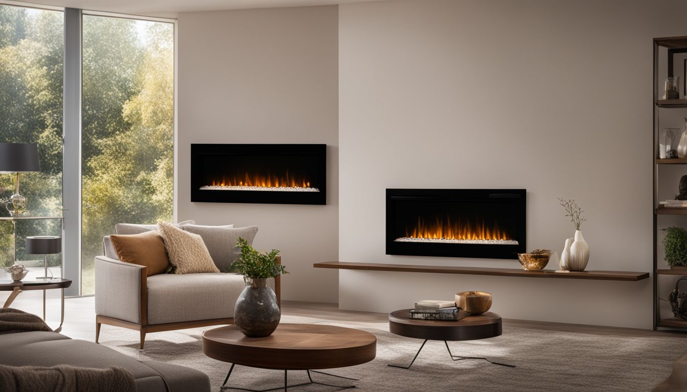 A modern Dimplex electric fireplace in a cozy living room.