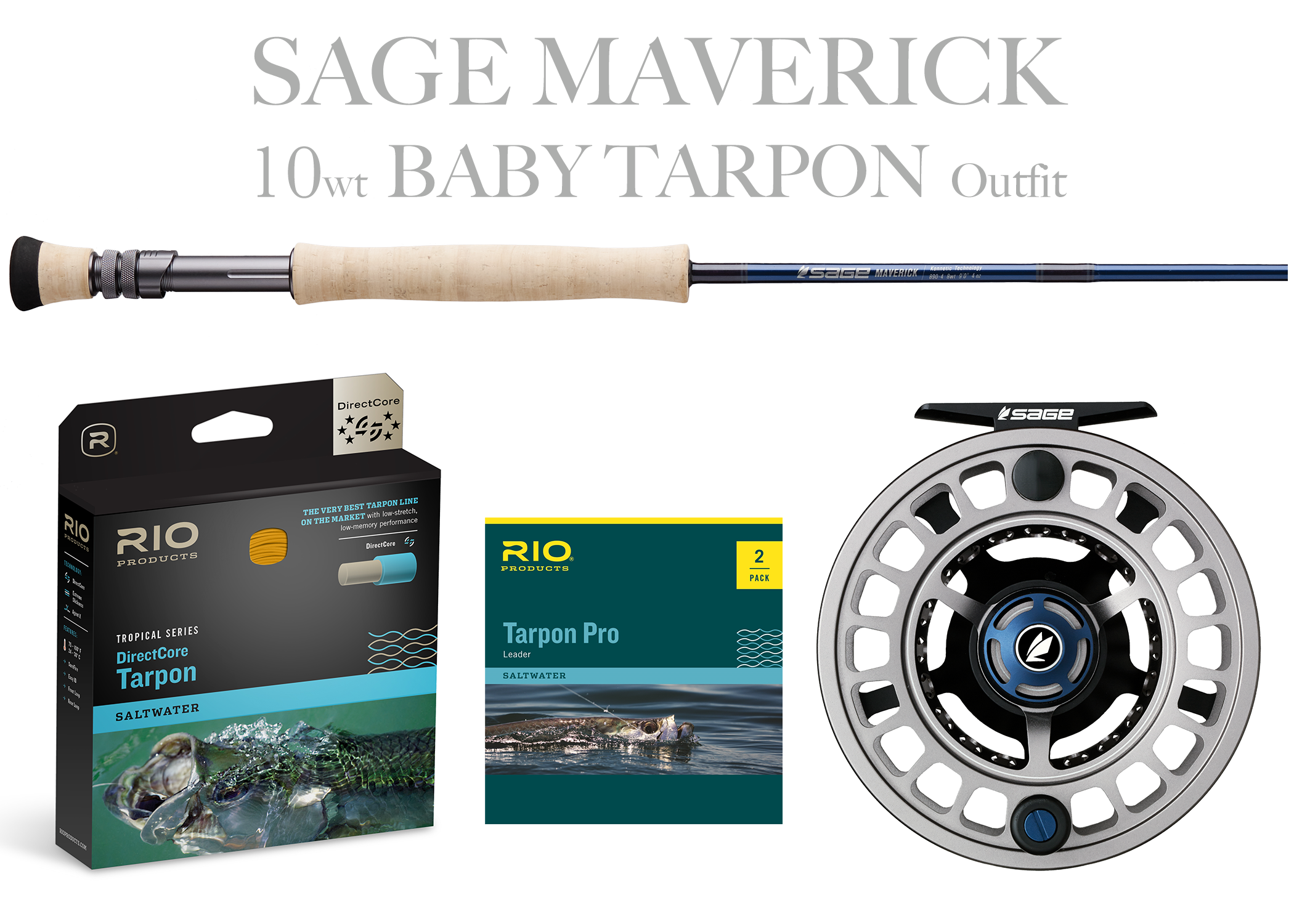 Sage MAVERICK 10wt PERMIT & TARPON Fly Rod Combo - NEW!