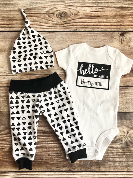 newborn outfit with name