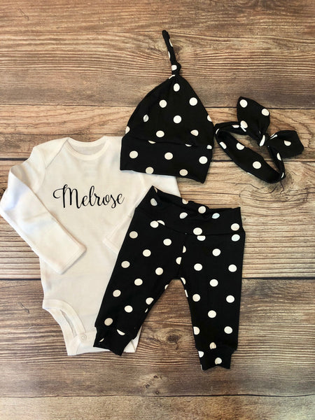 polka dot newborn outfit