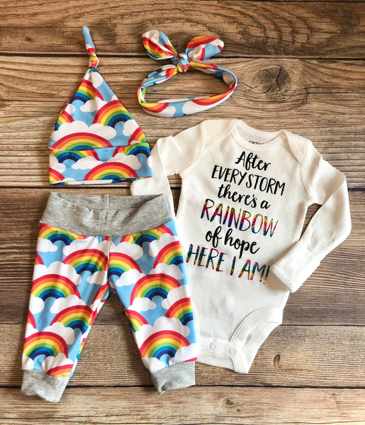 rainbow baby coming home outfit girl