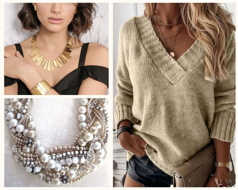 v-neck-sweater-with-statement-necklace