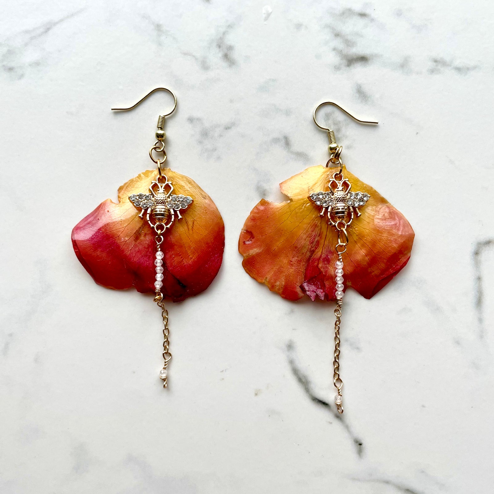 Blush Of The Rose Petal Earrings - Resin Art And Recommendations