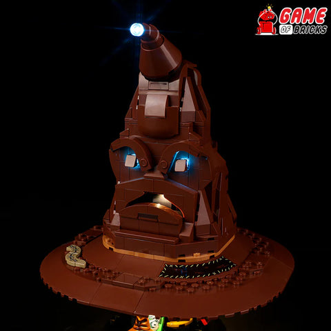 LEGO Talking Sorting Hat set with LEGO lights.