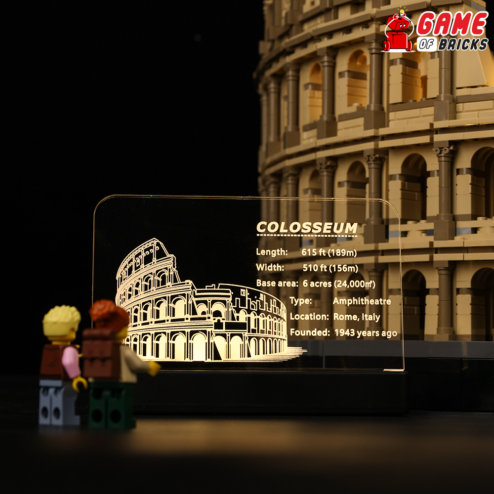 Game of Bricks LED Nameplate for LEGO Colosseum 10276