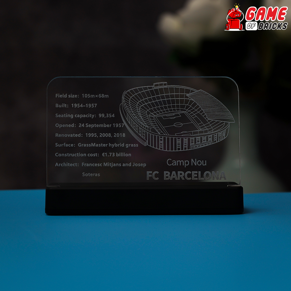 Game of Bricks LED Nameplate for LEGO Camp Nou – FC Barcelona 10284