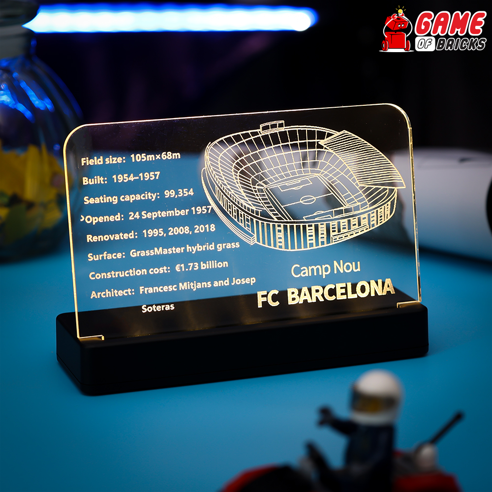 Game of Bricks LED Nameplate for LEGO Camp Nou – FC Barcelona 10284