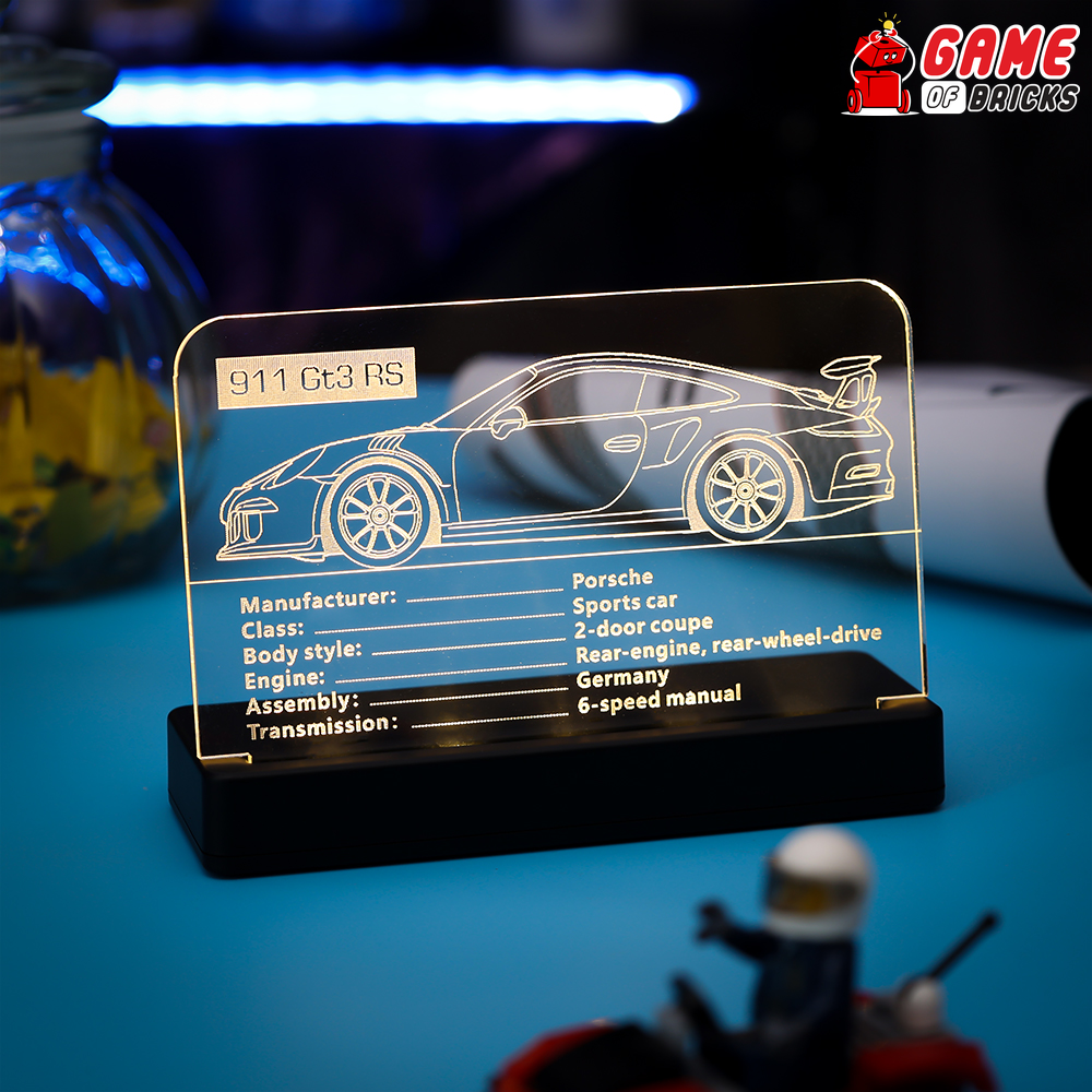 Game of Bricks LED Nameplate for LEGO® Porsche 911 GT3 RS 42056