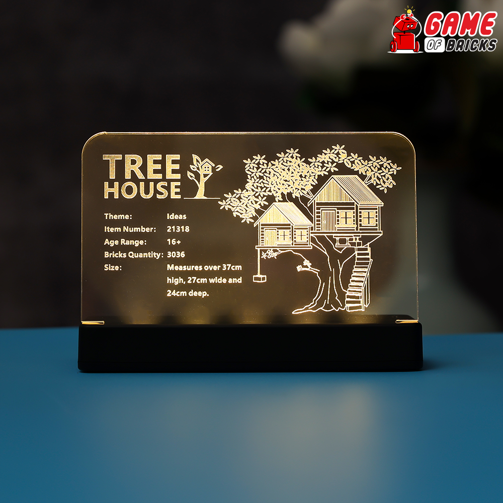 Game of Bricks LED Nameplate for LEGO Tree House 21318