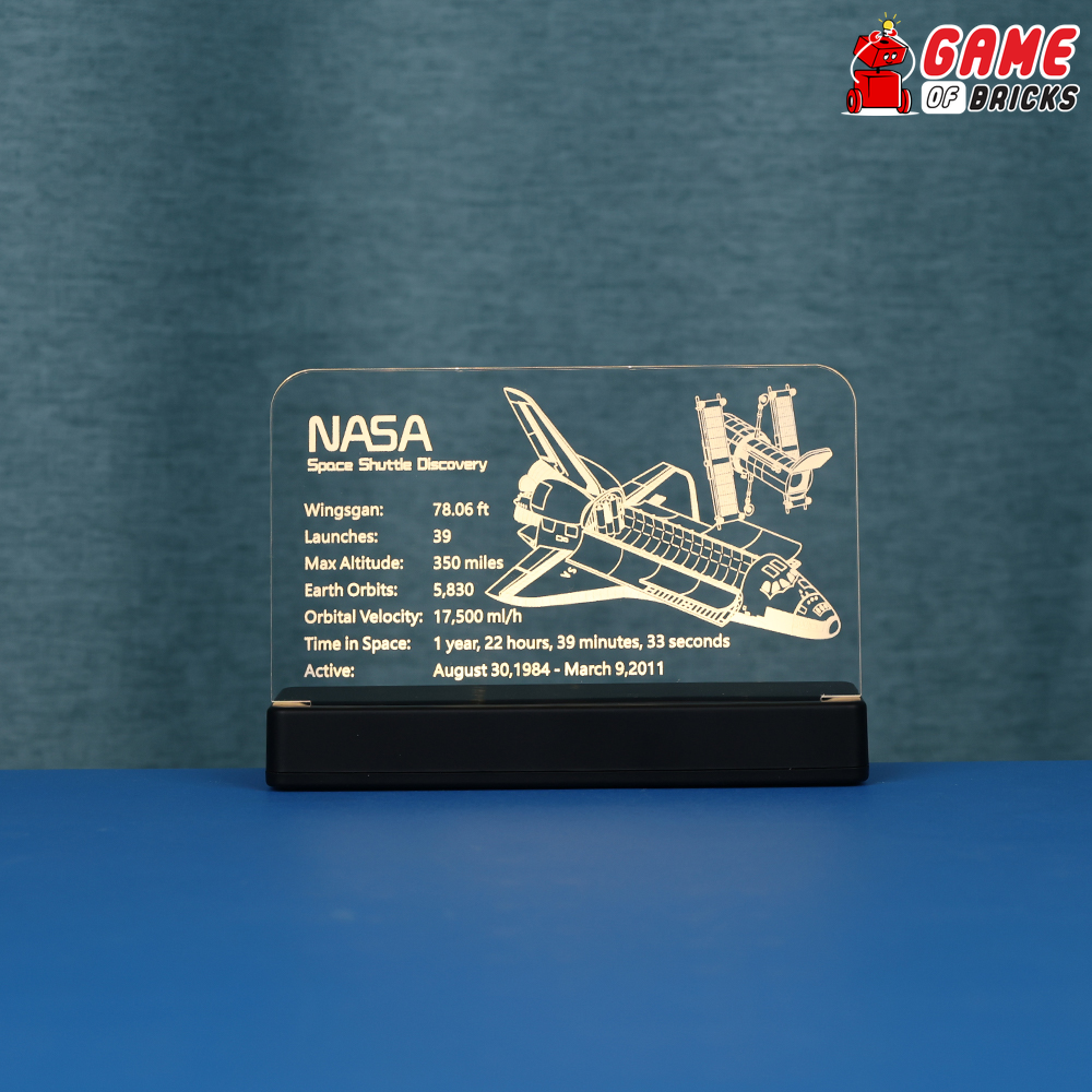 Game of Bricks LED Nameplate for LEGO NASA Space Shuttle Discovery 10283