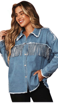 Rhinestone Fringe Jacket