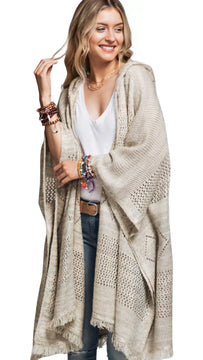 Heathered Poncho Hoodie