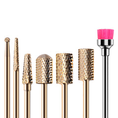 Gold Carbide Nail Drill Bits Set (7Pcs)