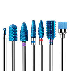 Blue Carbide Nail Drill Bits Set (7pcs) 